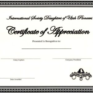 Certificate of Appreciation